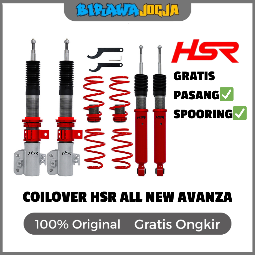 COILOVER ALL NEW AVANZA XENIA FWD ORIGINAL HSR (GRATIS PASANG)