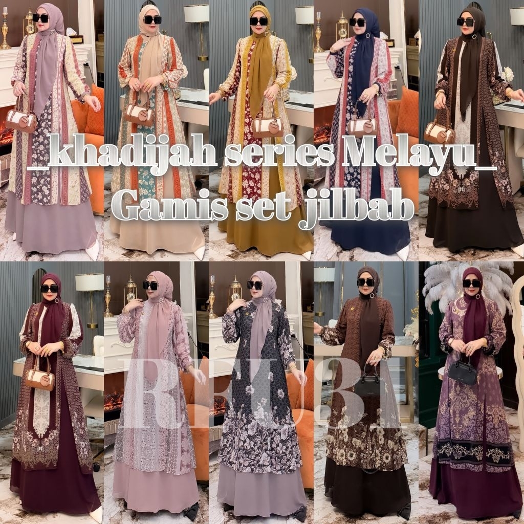 KHADIJAH SERIES MELAYU GAMIS SET JILBAB SEGIEMPAT
