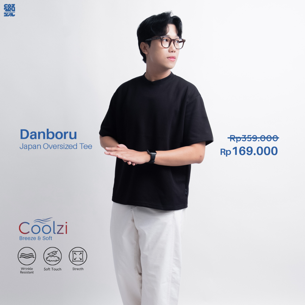 Kaos Oversize | Kaos Boxy Pria - 'Danboru' Japanese Oversized T Shirt Heavyweight by Coziru