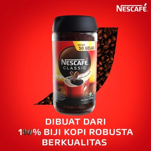 NESCAFE CLASSIC Kopi Instant Kopi Hitam Jar 100 gr