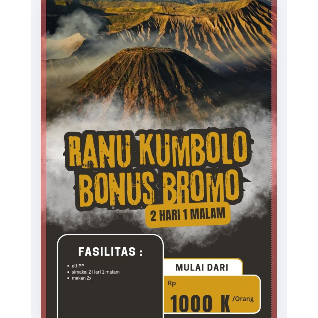 open trip Ranu kumbolo bonus bromo