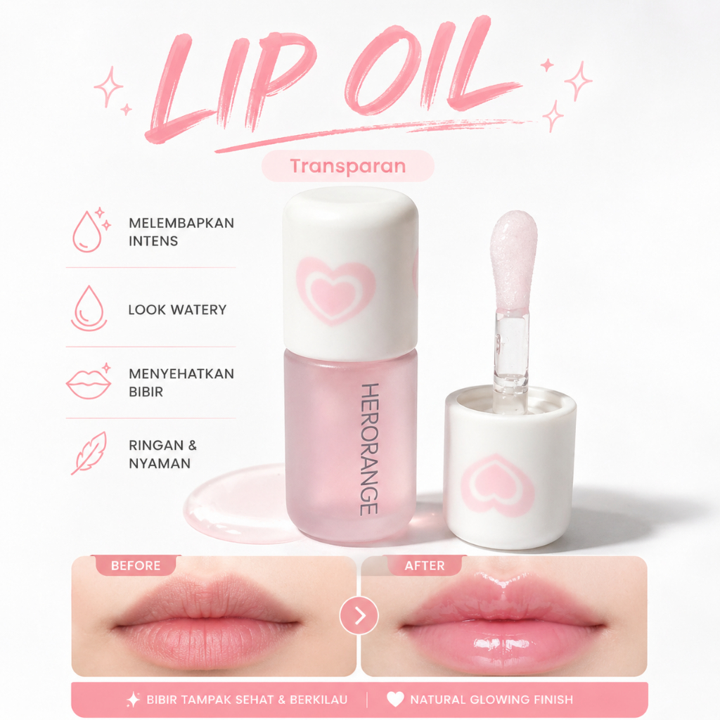 HERORANGE Lip Oil Honey Melembapkan Bibir Lipgloss Transparan