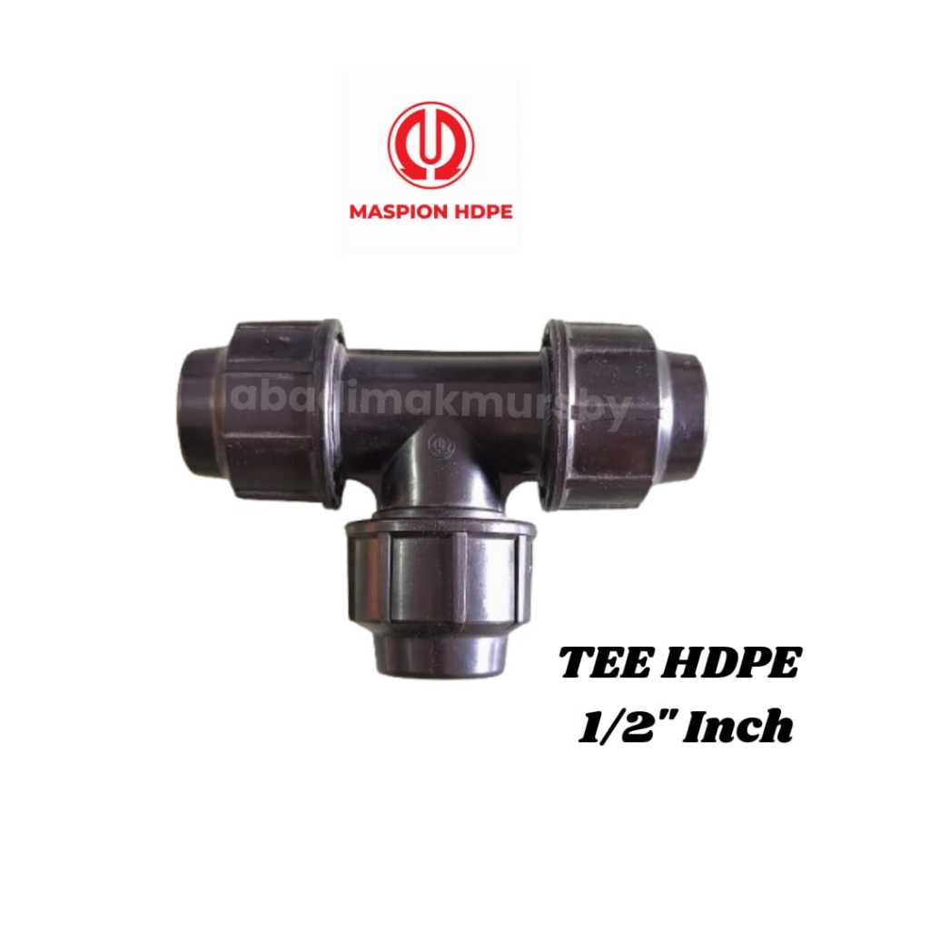 Tee HDPE 1/2 Inch Maspion | Sambungan T Pipa HDPE 16mm | Fitting HDPE Kuat & Anti Bocor