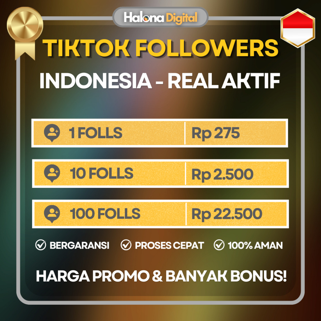 Followers TikTok Indonesia Real Aktif - PERMANEN