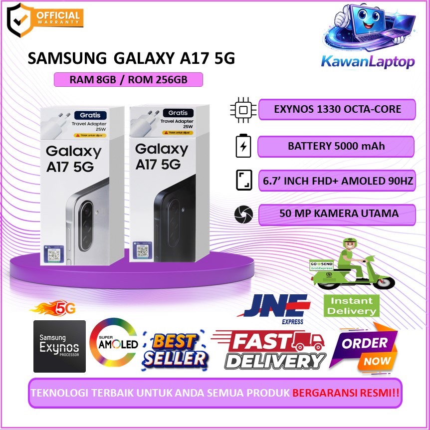 SAMSUNG GALAXY A17 5G 8GB 256GB Exynos 1330 Super AMOLED 90Hz Refresh Rate 5,000mAh
