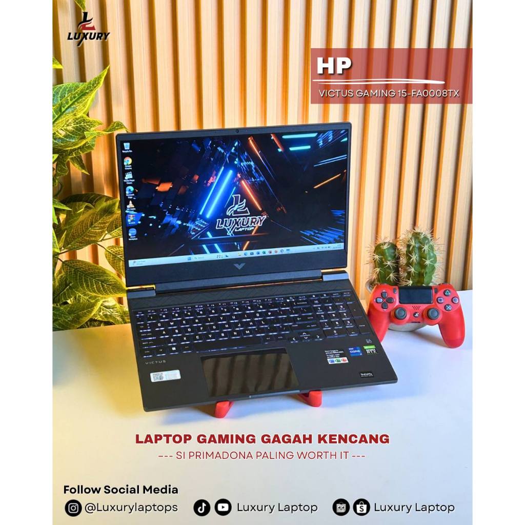 LAPTOP HP VICTUS GAMING 15-FA0008TX 12TH GEN CORE I7 NVIDIA RTX 3050 SSD 512GB RAM 16GB BACKLIGHT SE