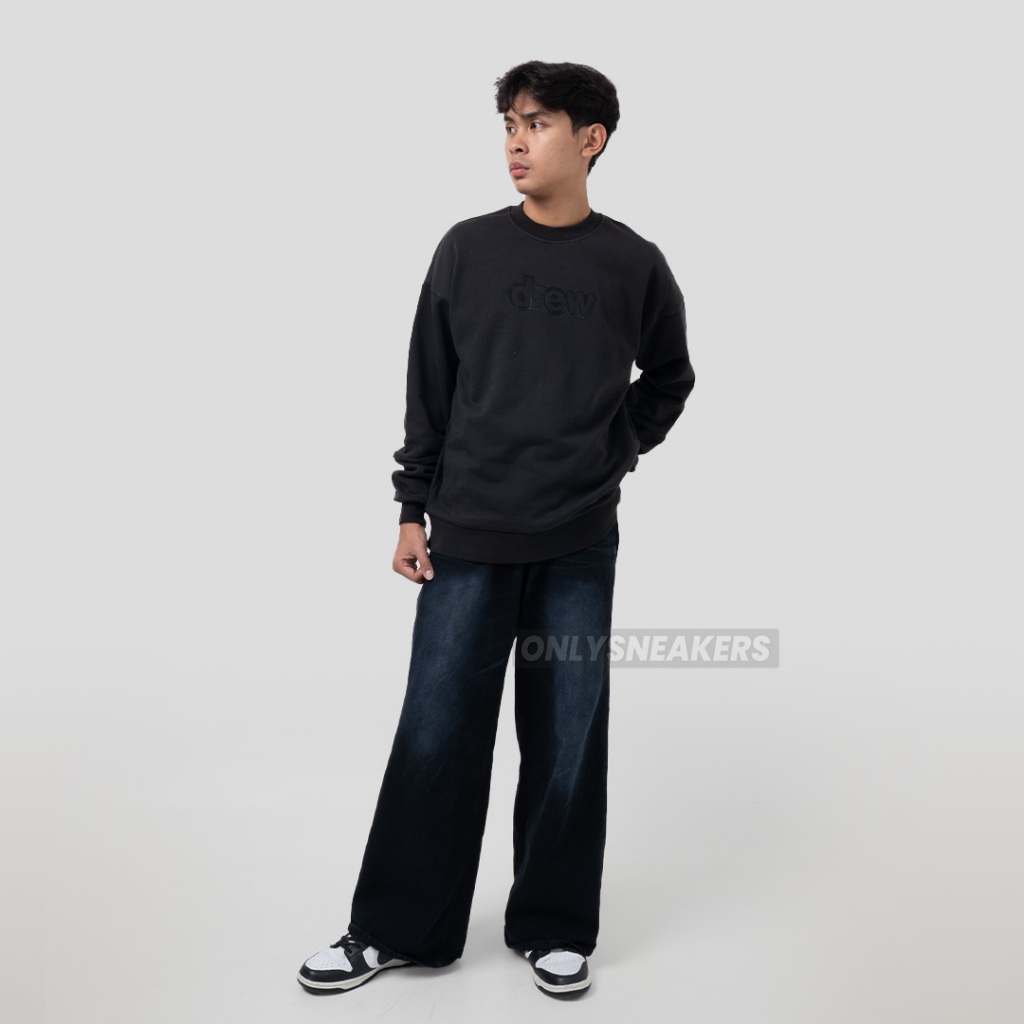 DREW HOUSE SECRET EMBROIDERED BLACK CREWNECK