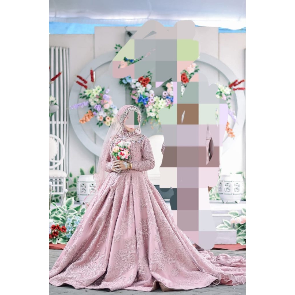 gaun preloved premium rosegold