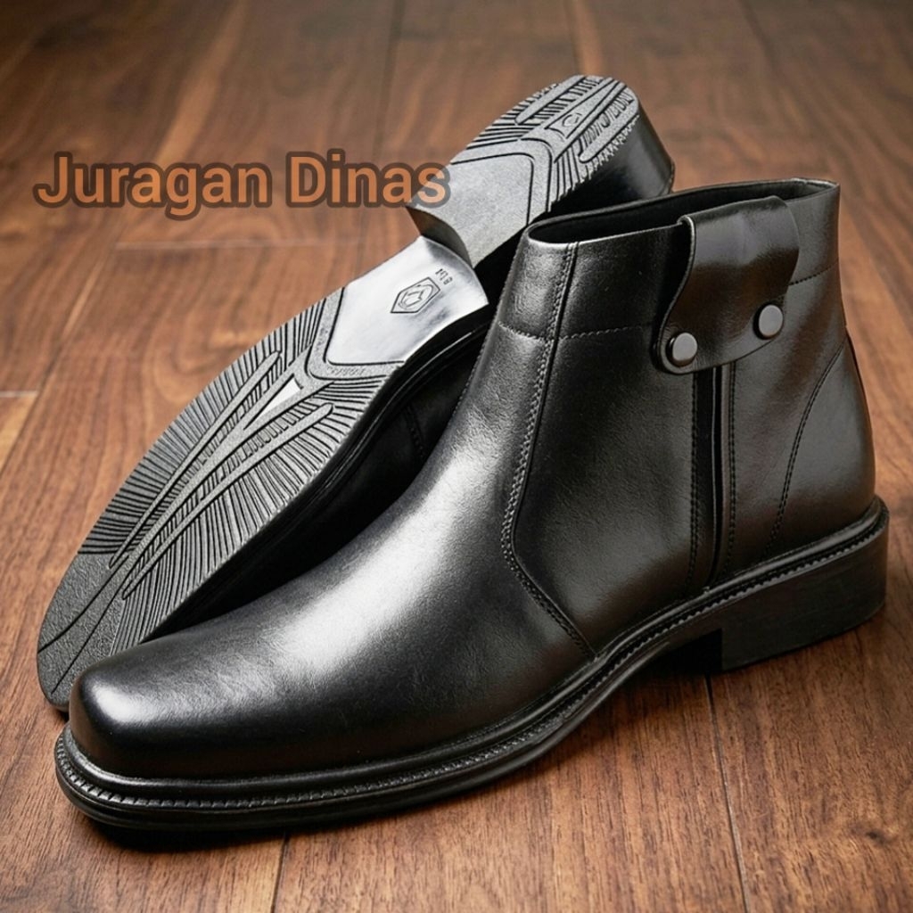SEPATU PDH TNI POLRI SATPAM SECURITY AR EXCLUSIVE 1920PL SLETING HITAM DOP ORIGINAL 100% ASLI KULIT