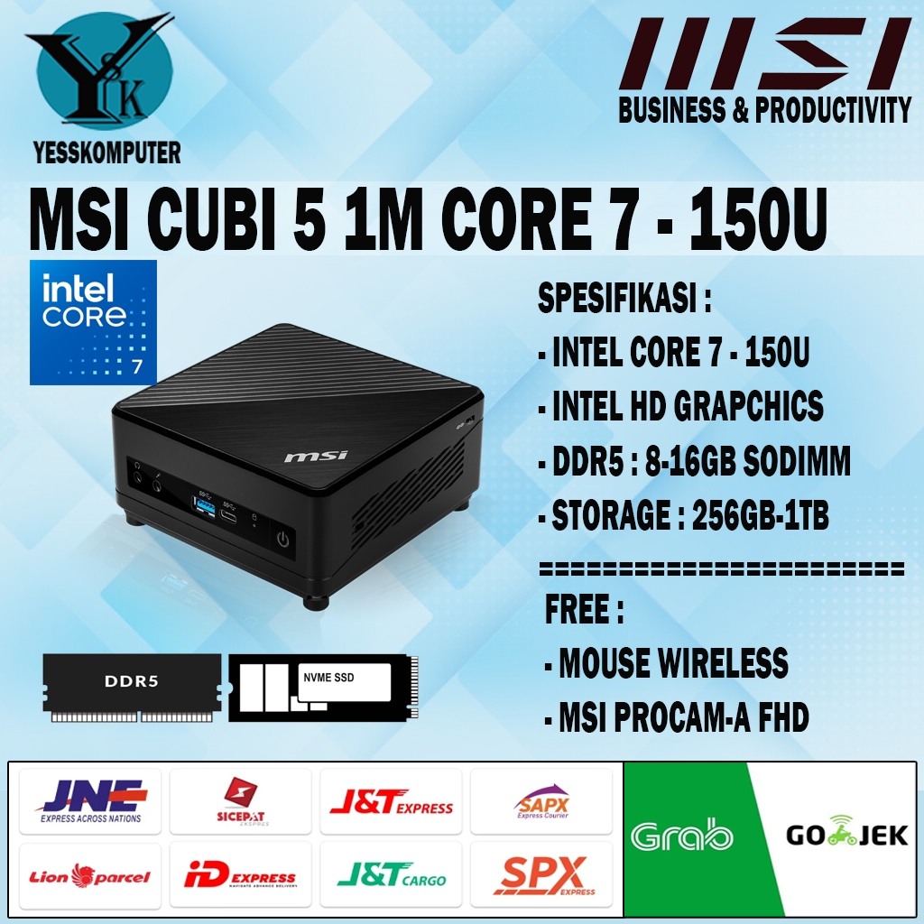 MINI PC MSI CUBI 5 1M CORE 7 150U FULLSET  | MSI CUBI CORE 7 150U