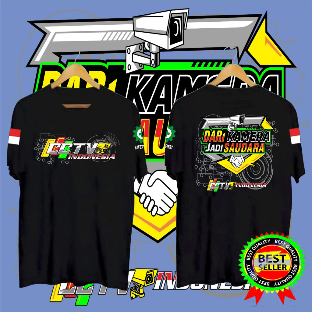 Kaos dewasa CCTV INDONESIA  kaos Distro Distro CCTV INDONESIA Unisex Cotton Combed Pria dan Wanita