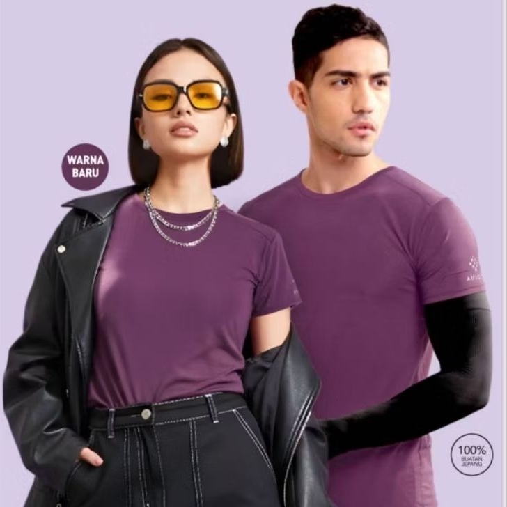 Aulora Top Basic Ungu New Kaos Kesehatan Pria/Wanita