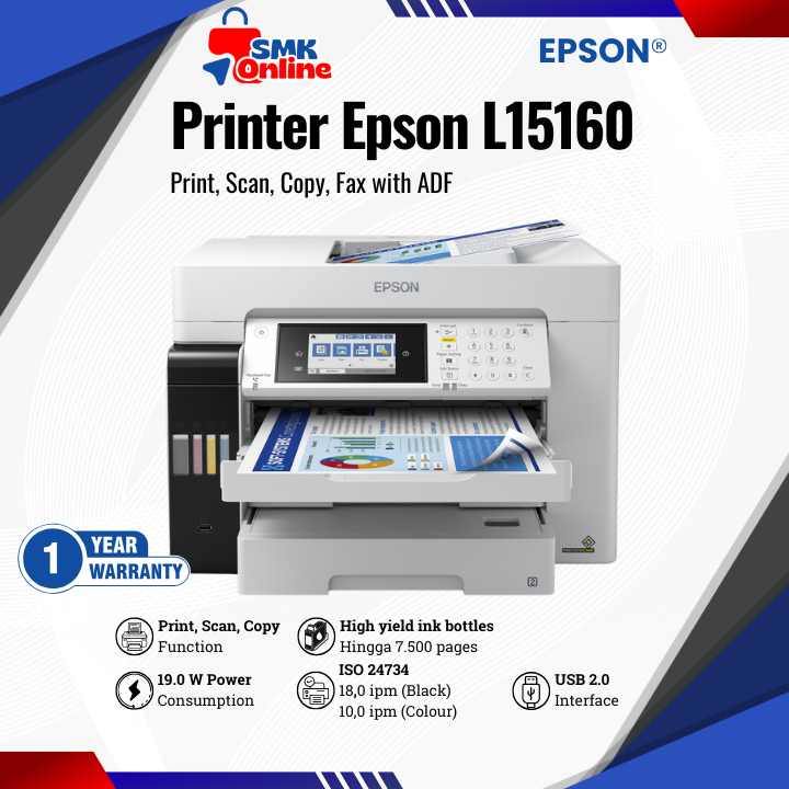 Printer Epson EcoTank L15160 L 15160 L-15160 A3 PSC Fax Wi-Fi Duplex Garansi Resmi