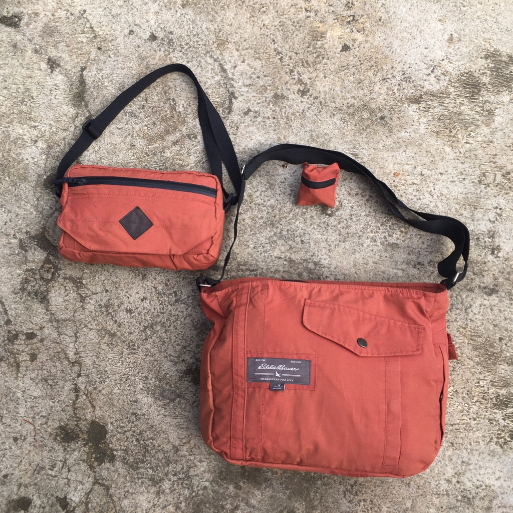 tas selempang outdoor eddie couple pria wanita upcycle jaket