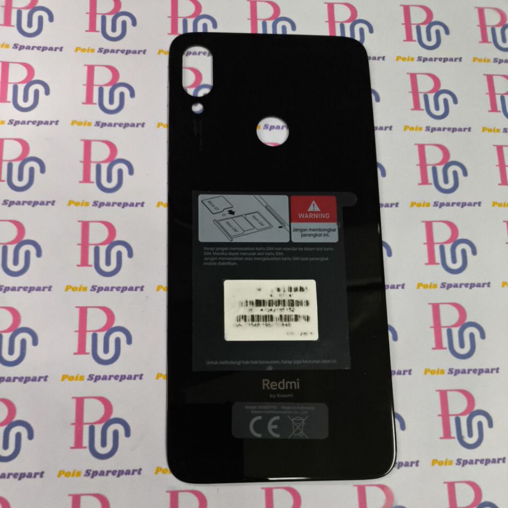 Backdoor kaca Xiaomi redmi note 7 black original bekas