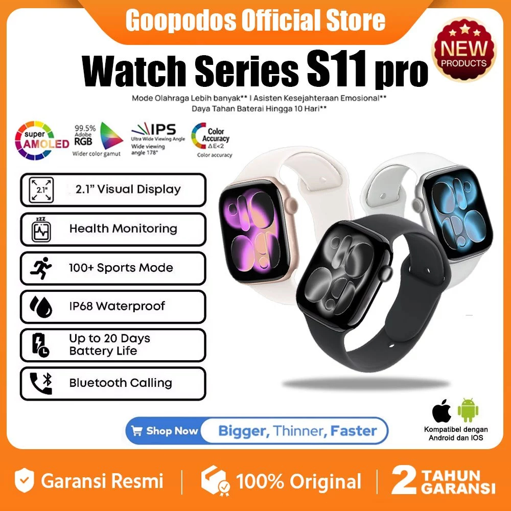 HOT PRODUCT [NEW] Goopodos Smartwatch Serie S11 PRO Max Smart Watch S10 PRO Max Jam Pintar Olahraga
