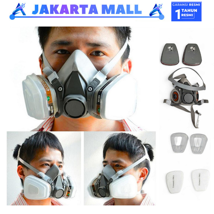TaffGUARD Masker Gas beracun Masker Cat Anti Debu Bakteri beracun Kuman full face Half KN95