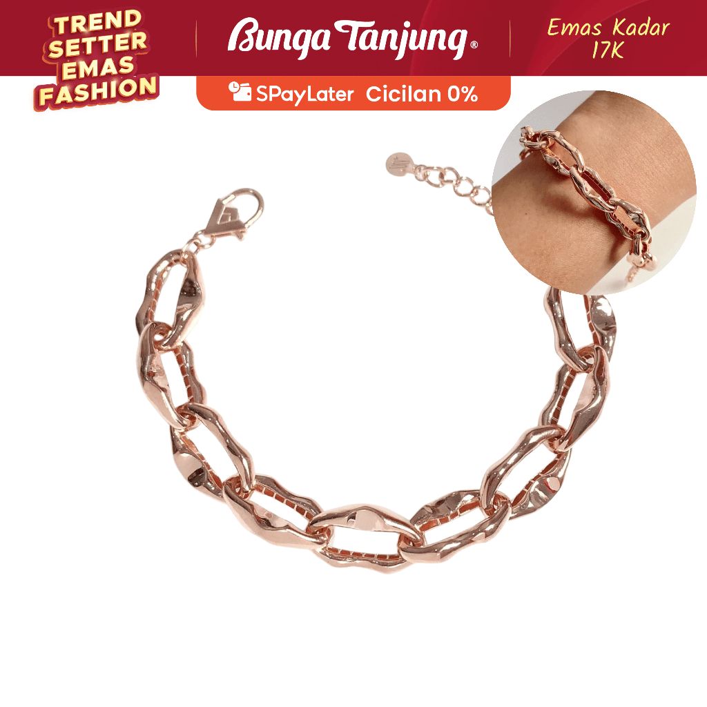 GELANG RANTAI OVALINE - EMAS 17K - BUNGA TANJUNG GOLD