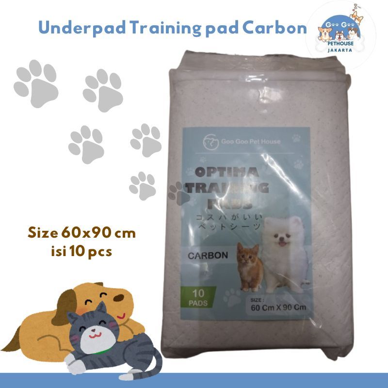 Underpad Carbon Optima Pad Alas Pipis Anjing Kucing 60x90cm - isi 10 pcs