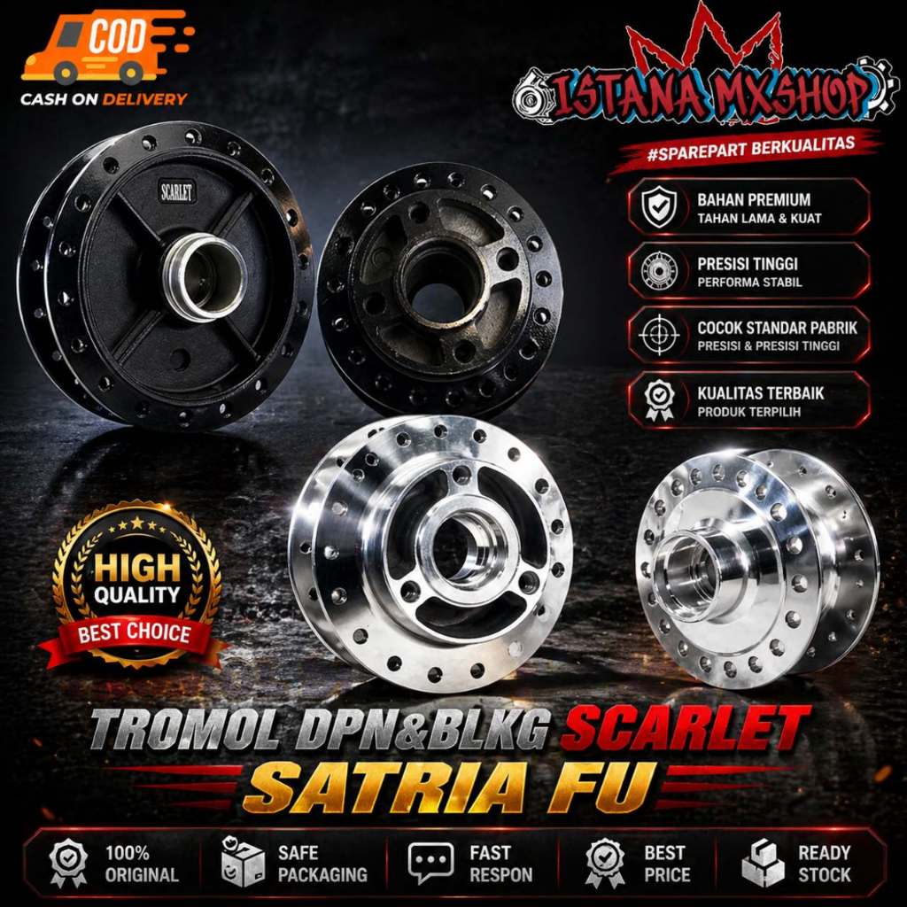 Tromol Depan & Belakang [ Satria FU ] " Original Scarlet "