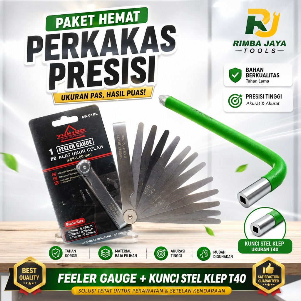 KUNCI SET - kunci Setel Klep L + Feeler Gauge 13 pcs / Fuller Kunci Stel Klep Motor