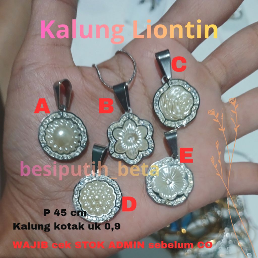 kalung liontin besi putih ambon besi putih asli