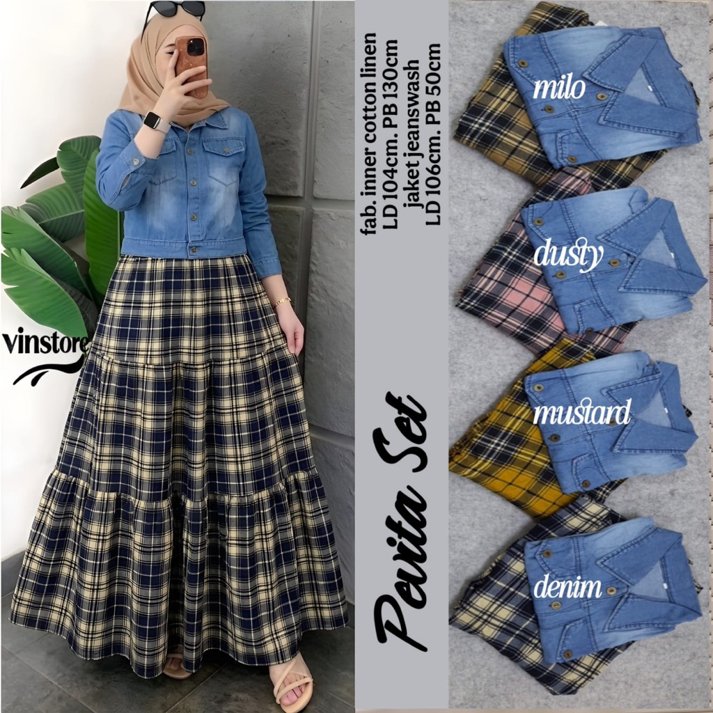Alfihijabstore 4.5 PEVITA JUWITA GEZA BONITA TETTY set Inner Puter by VINSTORE || Kotak jeans wanita