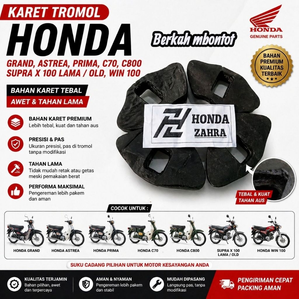 Karet Tromol Napgier Bahan Ban Truk PNP Untuk Motor Honda Astrea grand impressa Supra x 100 lama /Ol