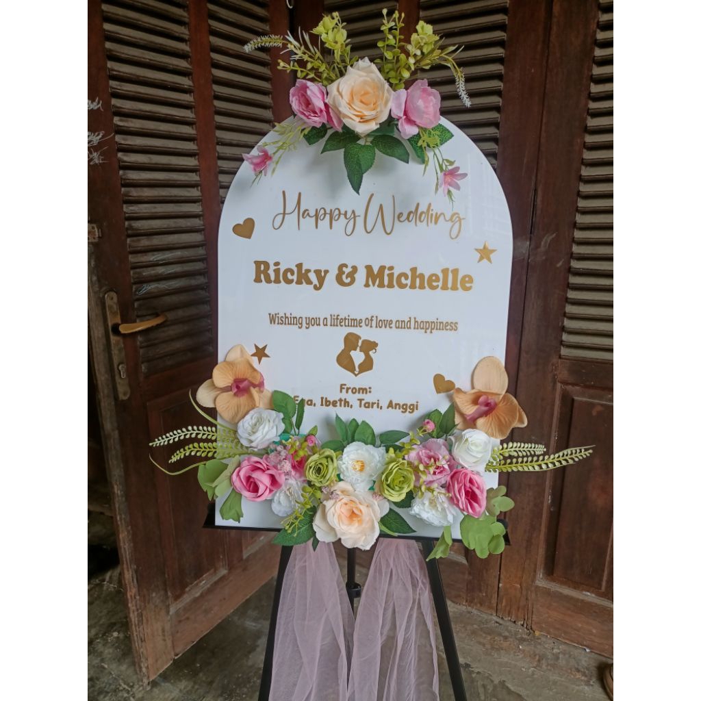 Standing flower acrylic / papan bunga akrilik