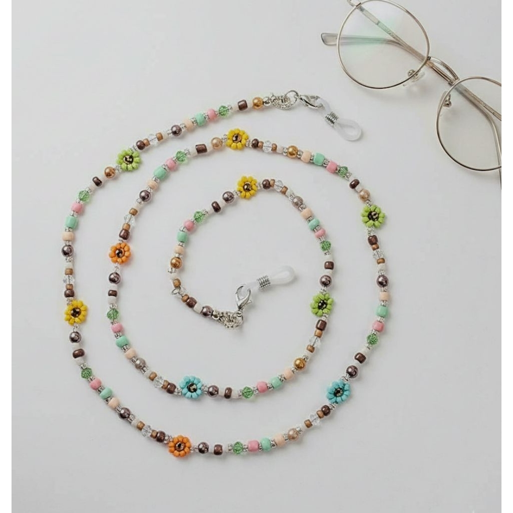 Tali Kacamata Wanita Premium Aesthetic Handmade Ringan Kuat Anti Jatuh Strap Kacamata Hijab Fashion 