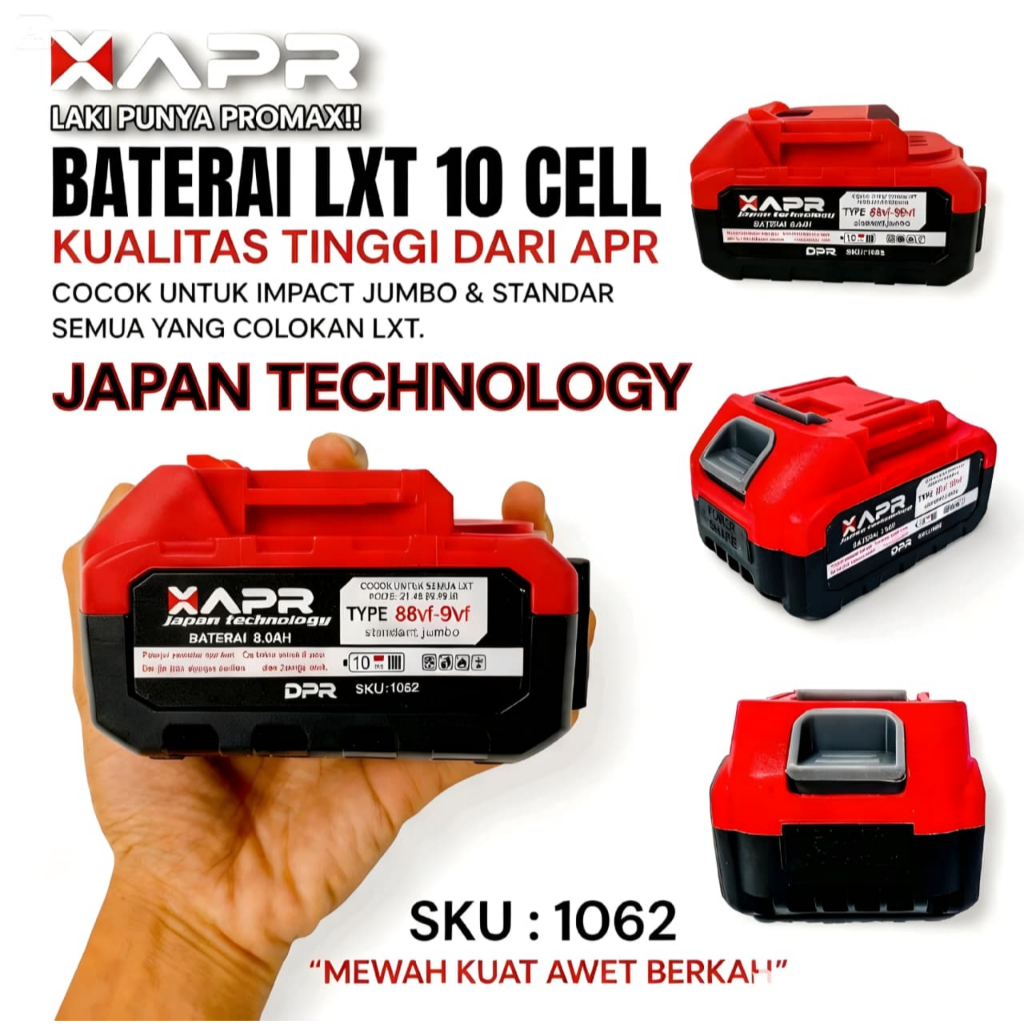 Baterai Mesin Bor Cordless 88v 1062 Baterai Cordless 88v  10CELL LXT Impact Gerinda DLL