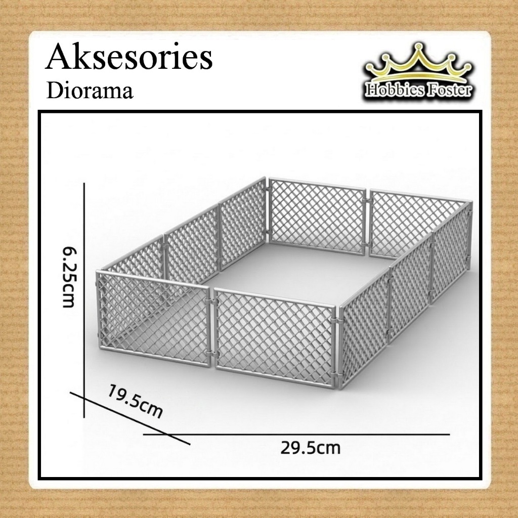 BRF 10 Miniatur Pagar Besi - LOT Pembatas / Penjara - Aksesoris Mainan Brick Diorama Militer