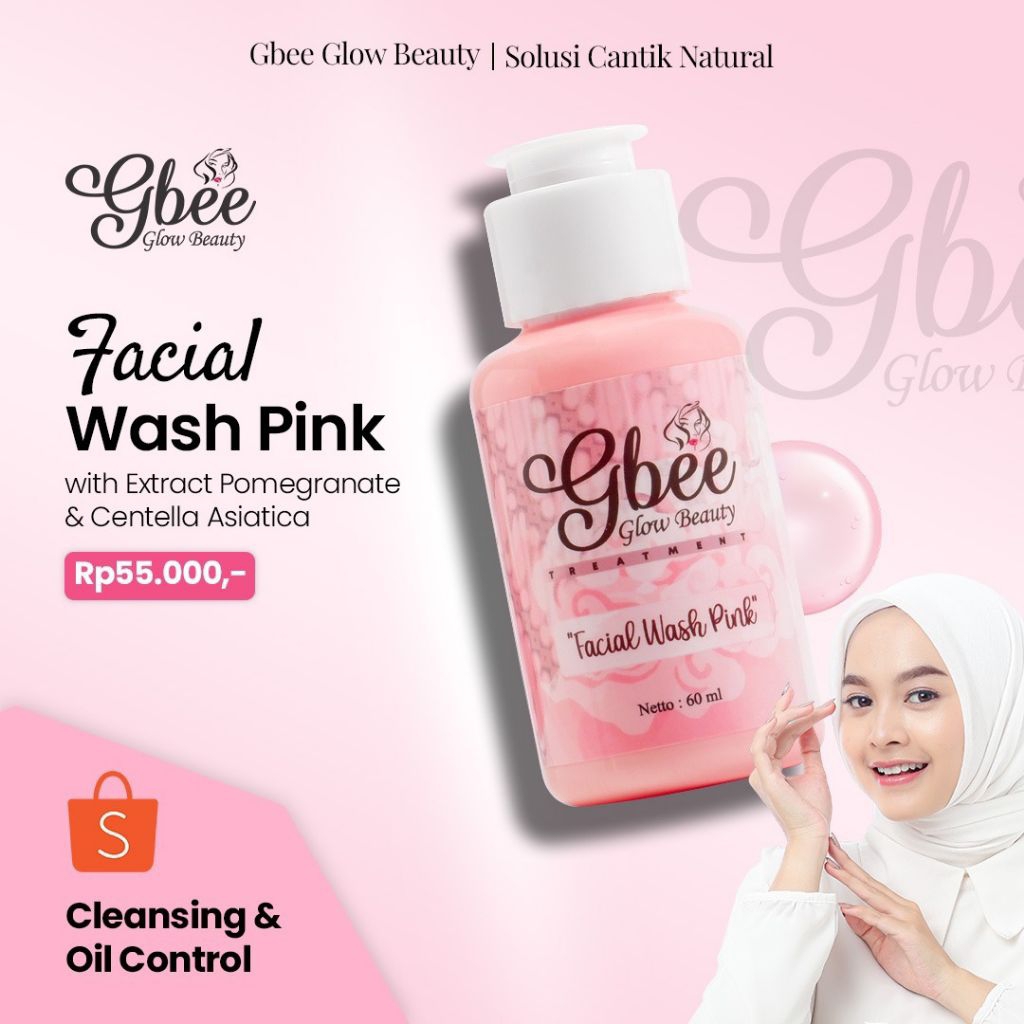 Gbee Glow Beauty Facial Wash pink Sabun cucimuka/ Sabun pembersih wajah / sabun gbee glow beauty