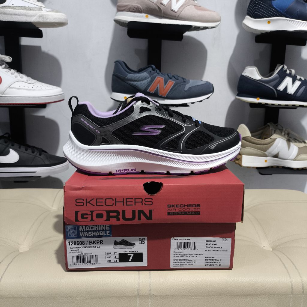 Sepatu Lari Wanita SKECHERS GO RUN CONSISTENT 2.0 ORIGINAL - 128608/BKPR