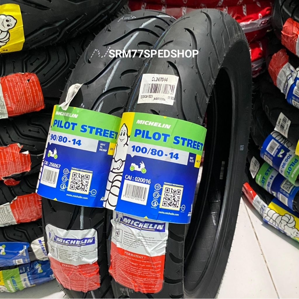BAN MICHELIN PILOT STREET 90/80-14 & 100/80-14 TUBELES