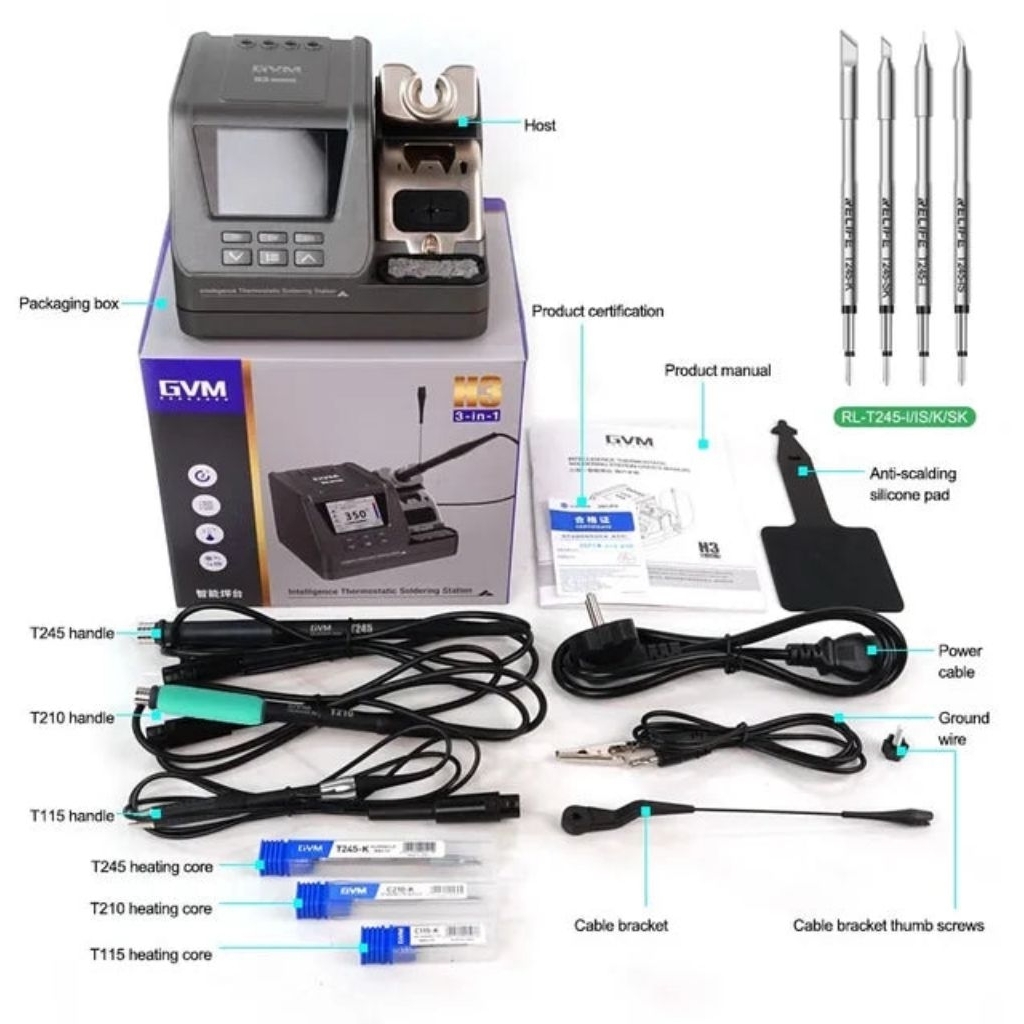 Solder Station GVM H3 3in1 Solder T245 / T210 / T115 second mulus