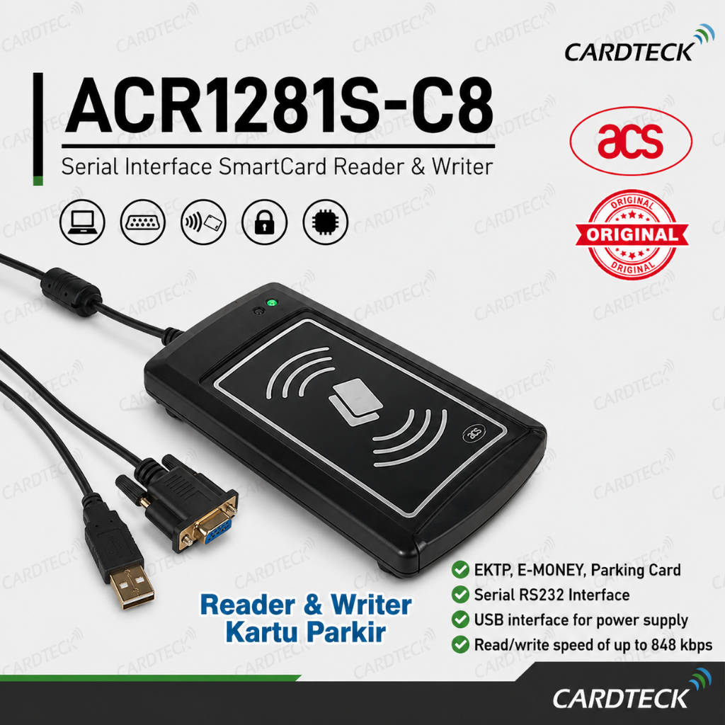 ACS ACR1281S-C8 RFID Smart Card Reader Writer 13.56Mhz RS232 Contactless NFC Reader eKTP eMoney PENG