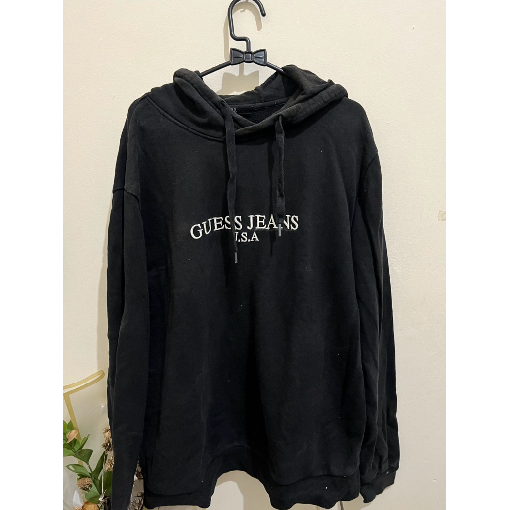Hoodie Guess Jeans Black Hitam