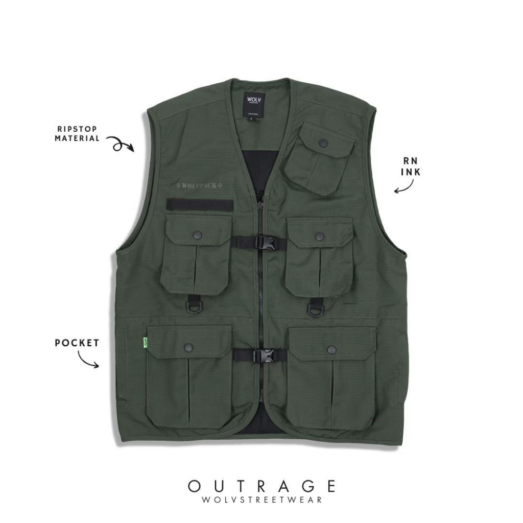 Rompi Tactical Outdoor Vest Ripstop Original Wolv