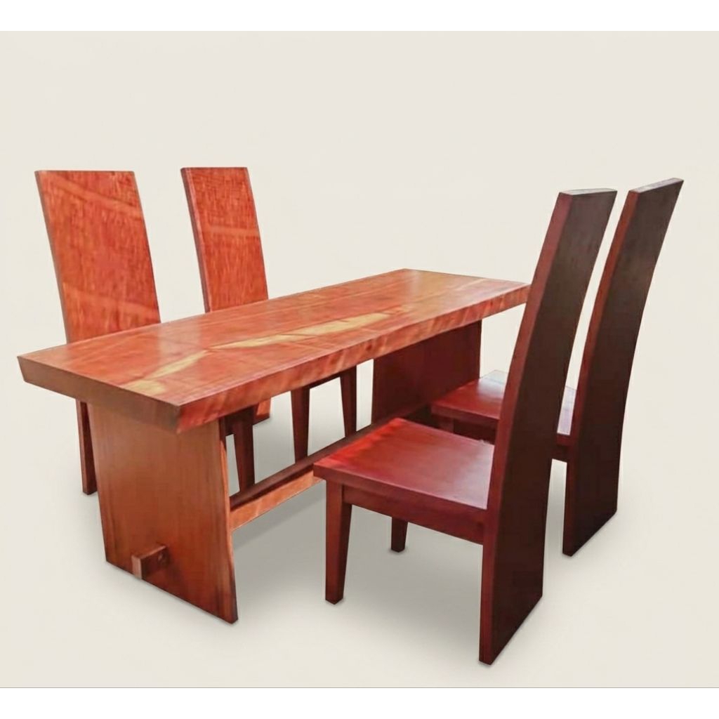 [terbaru] Set Meja Makan Kayu Suar/Trembesi 180cm- ELS FURNITURE