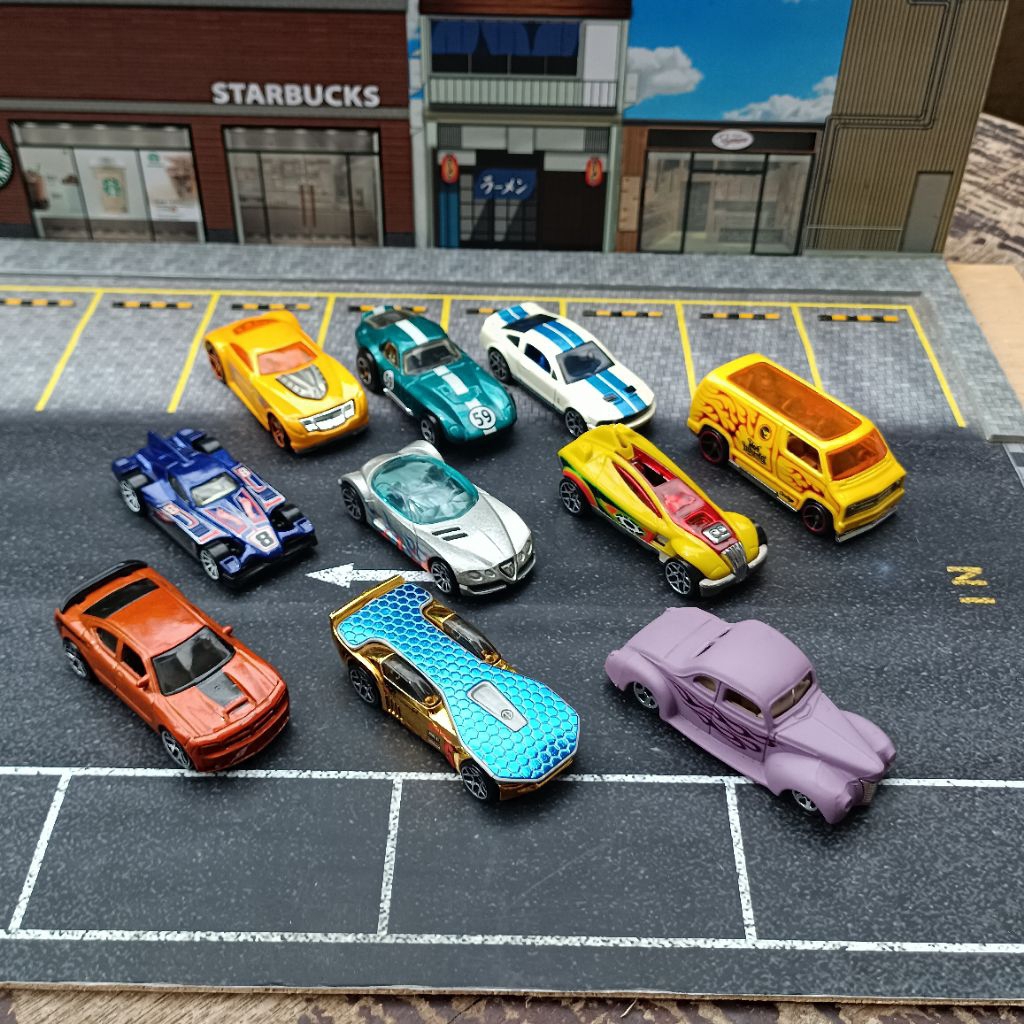 Hotwheels keluaran 2007 real car & balap jadul lawas vintage bluecard Accelium, 77 Dodge Van, Shelby