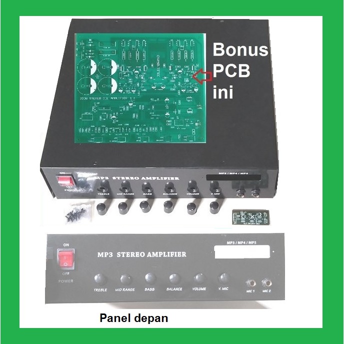 Box Amplifier besar support  lubang modul MP3 MP4 MP5  FM USB Bluetooth ETC