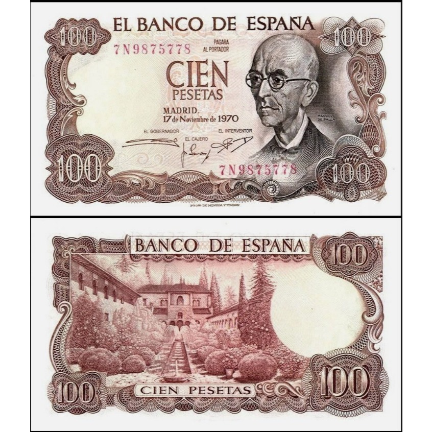 Spanyol / Spain 100 Pesetas 1970 UNC-Original-Gress