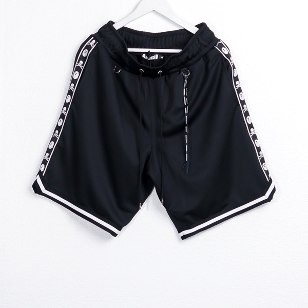 Celana MASTERMIND X BAPE BAND TAPE SIDE BLACK SHORT PANTS 100% ORIGINAL
