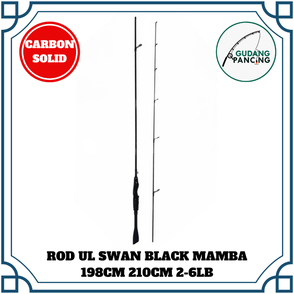 Rod/ Joran Pancing UL Swan BLACK MAMBA 198UL 210UL 2-6LB | Carbon solid