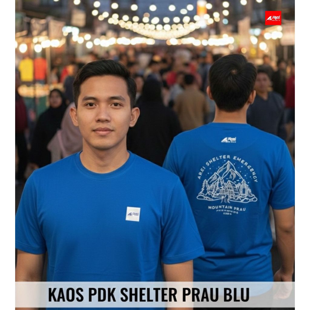 Kaos Pria Lengan Pendek Shelter Prau Biru Arei 4821