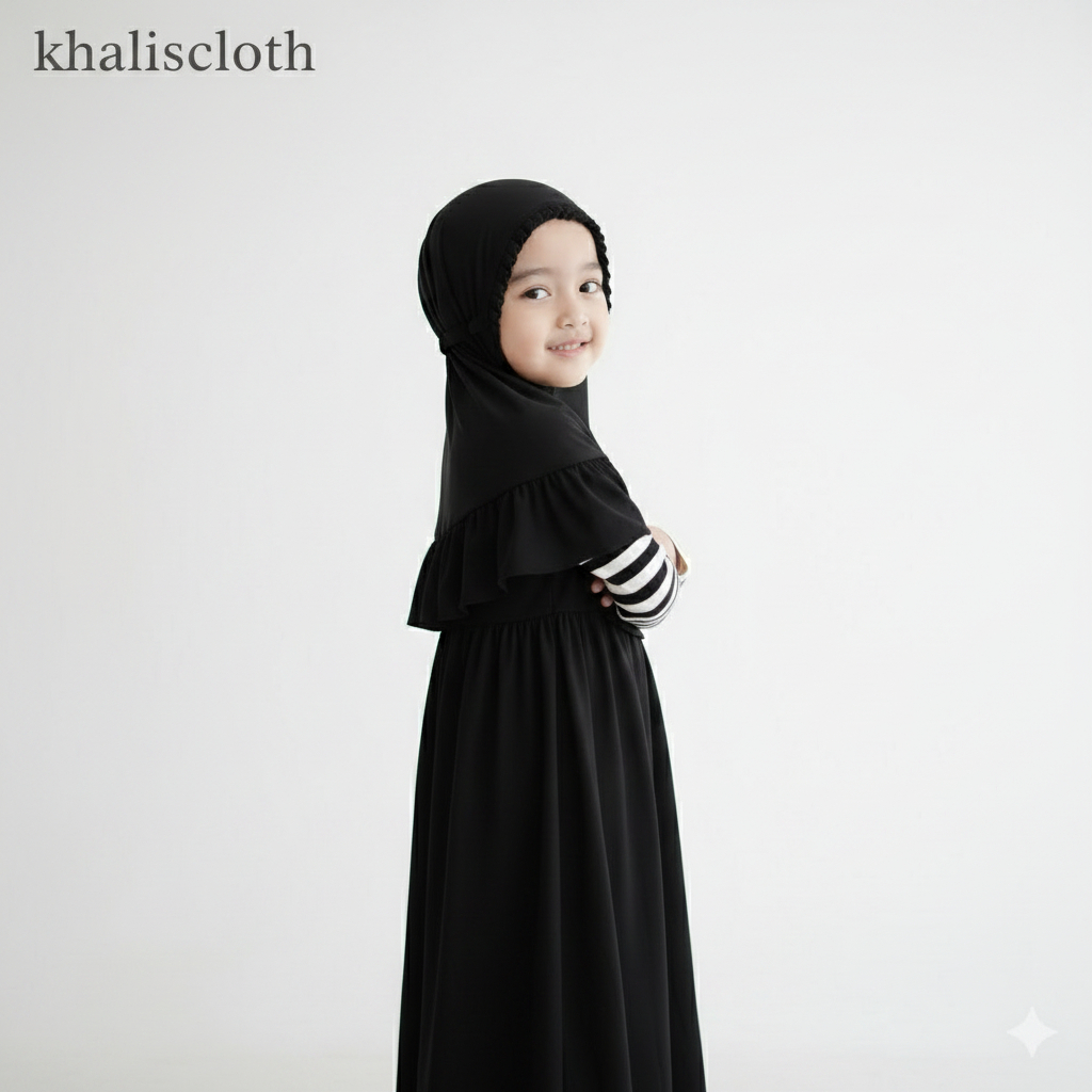 Hijab Anak Livia Spandex Ballon Premium | Kerudung Anak Perempuan Adem & Stretch | Size S M | Warna 