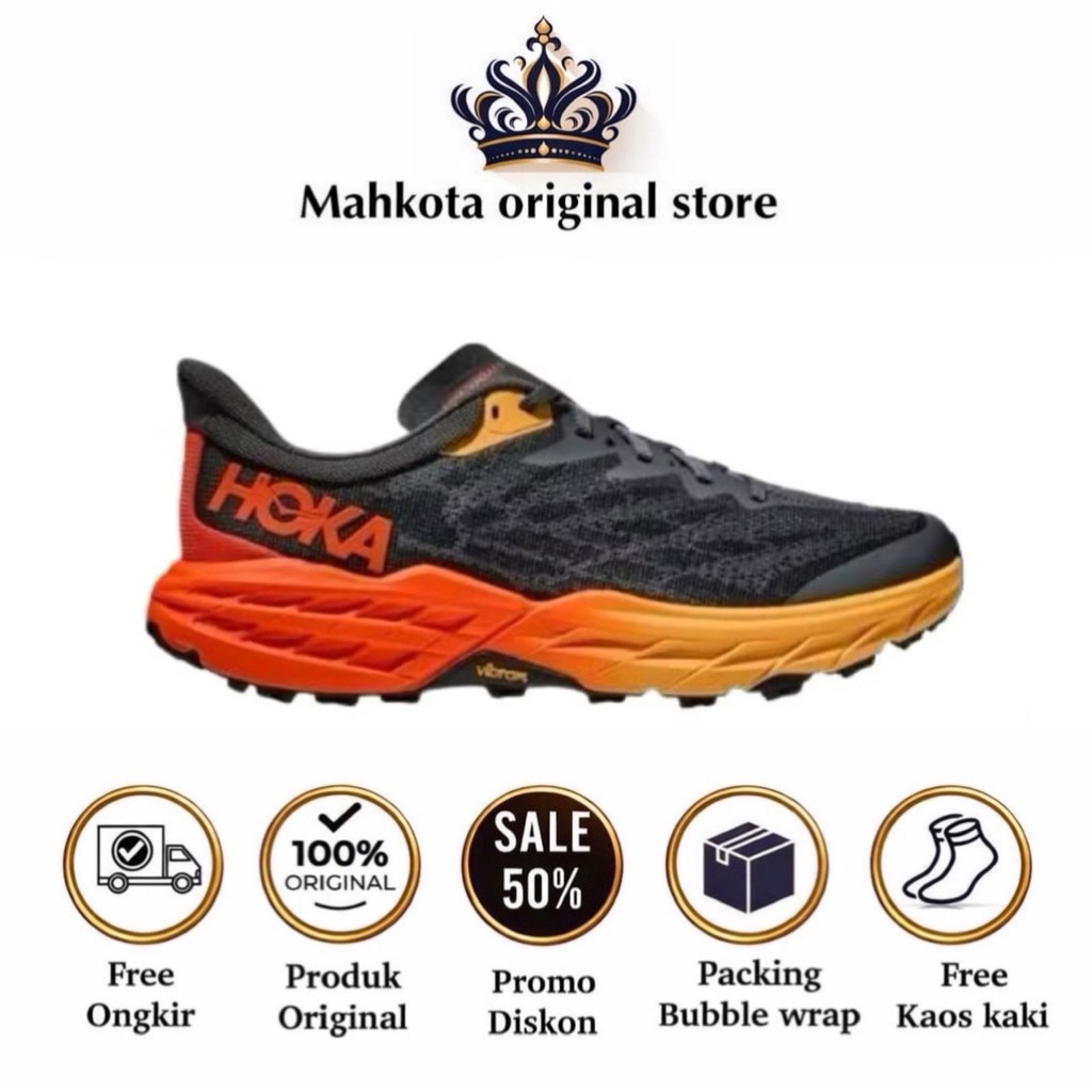 Sepatu Hiking Hoka Speedgoat 5 Castlerock Flame Wide Shoes Sport