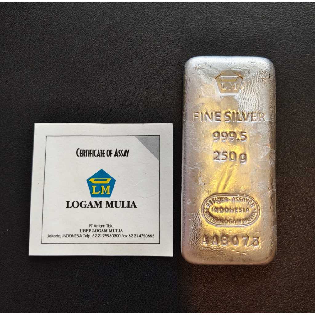 PERAK BATANGAN ANTAM 250 GR LOGAM MULIA SILVER BAR