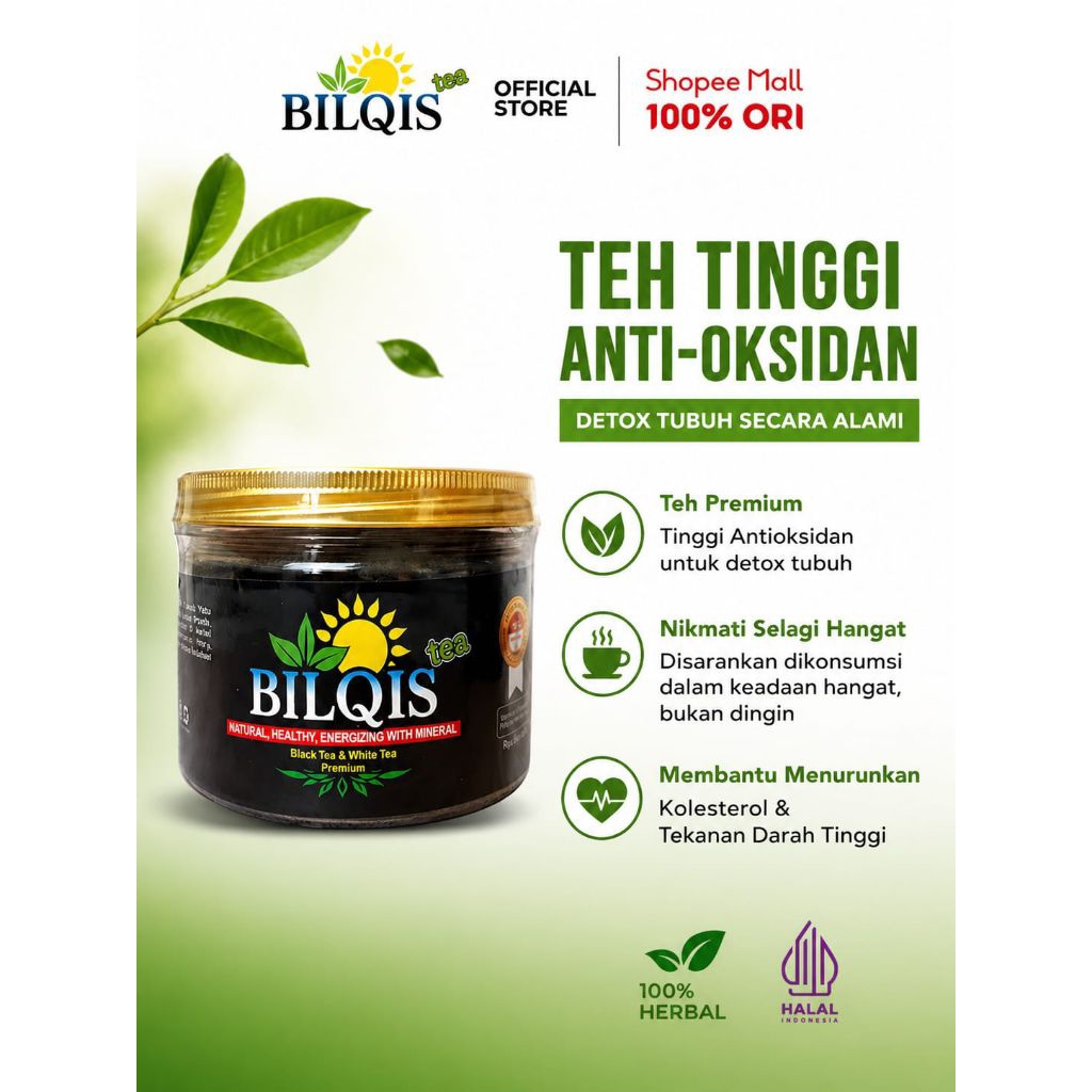 BILQIS TEA | Herbal Tea | Minuman Teh Hitam dan Teh Putih Penunjang Kesehatan Tubuh